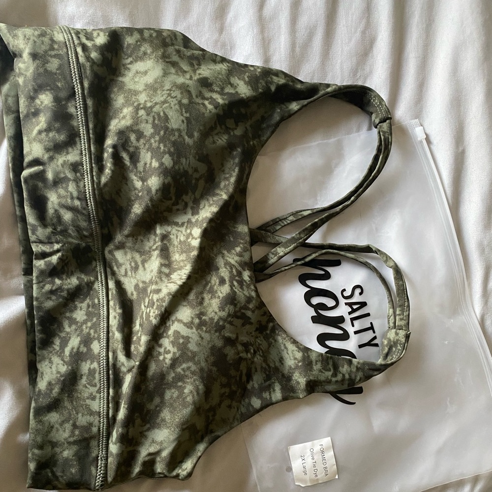 Formed sports Bra Olive Tie Dye